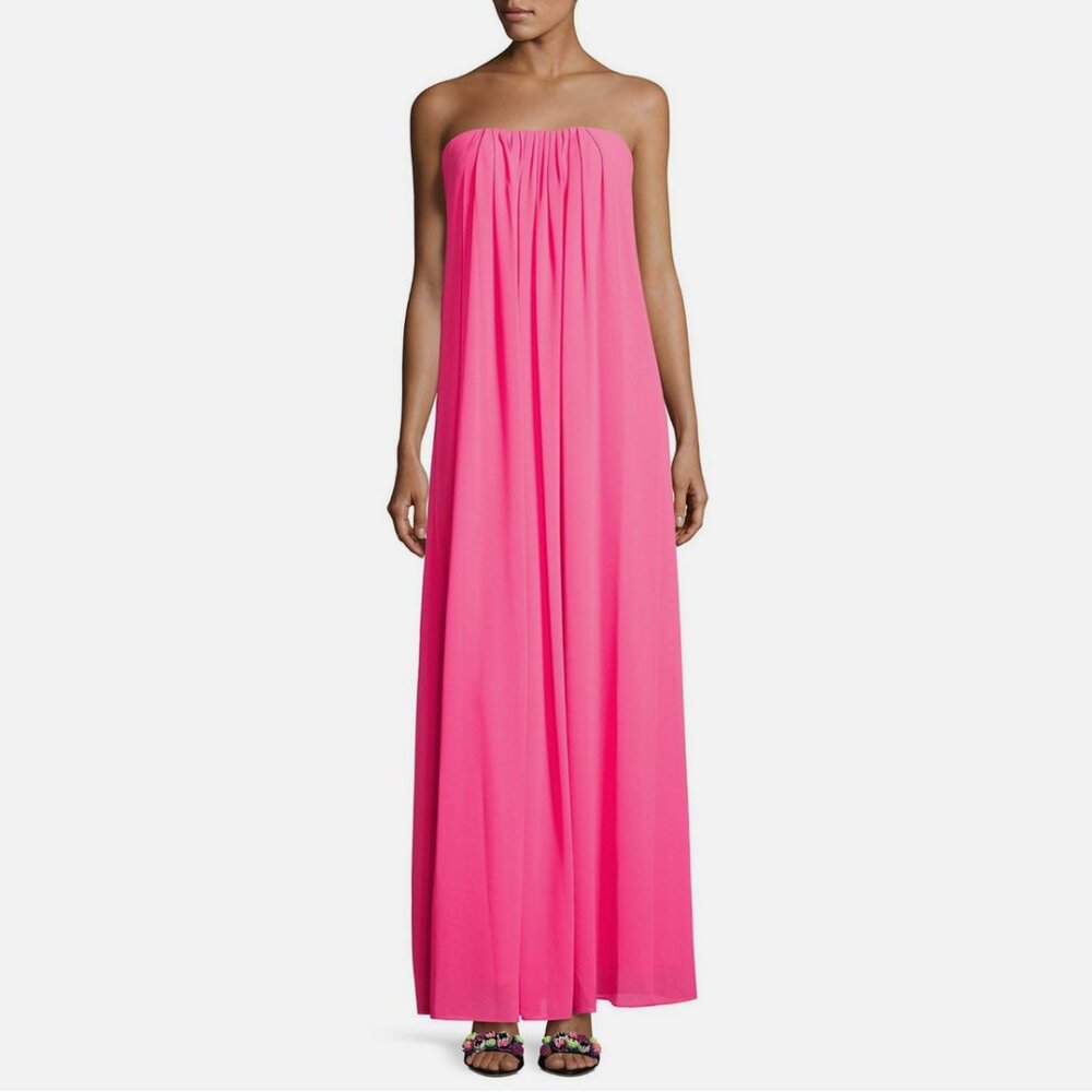 Nicole Miller New York Strapless Soufflé Chiffon Gown
